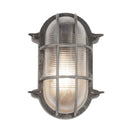 Searchlight 61402BS Bulkhead Oval Outdoor Wall/Ceiling Light - Black Silver