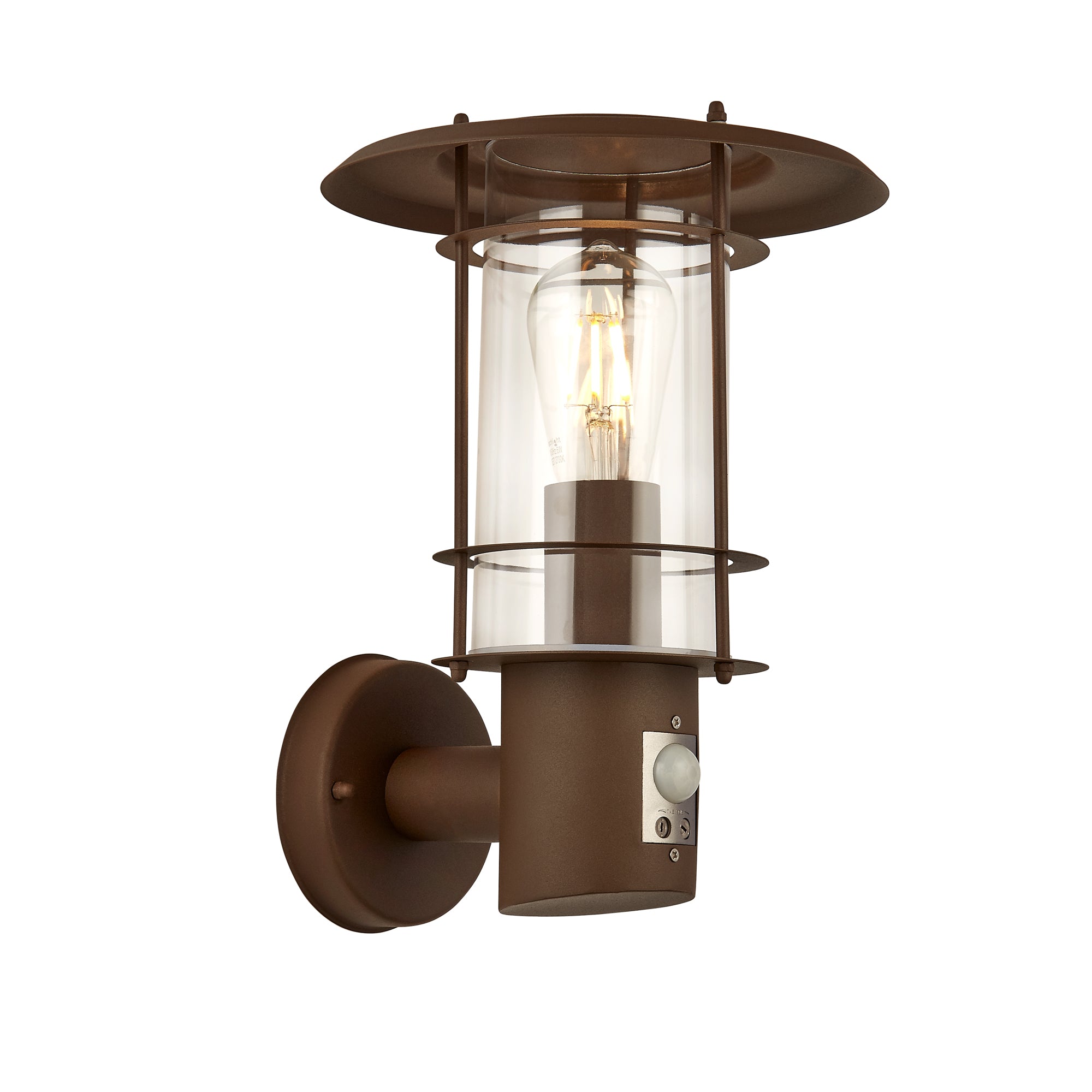 Searchlight 6211RUS Edgeware Outdoor Wall Light + Sensor - Rust Brown ...