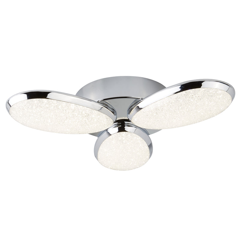 Searchlight 6213-3CC Lori 3Lt Flush -  Chrome & Crushed Ice Effect