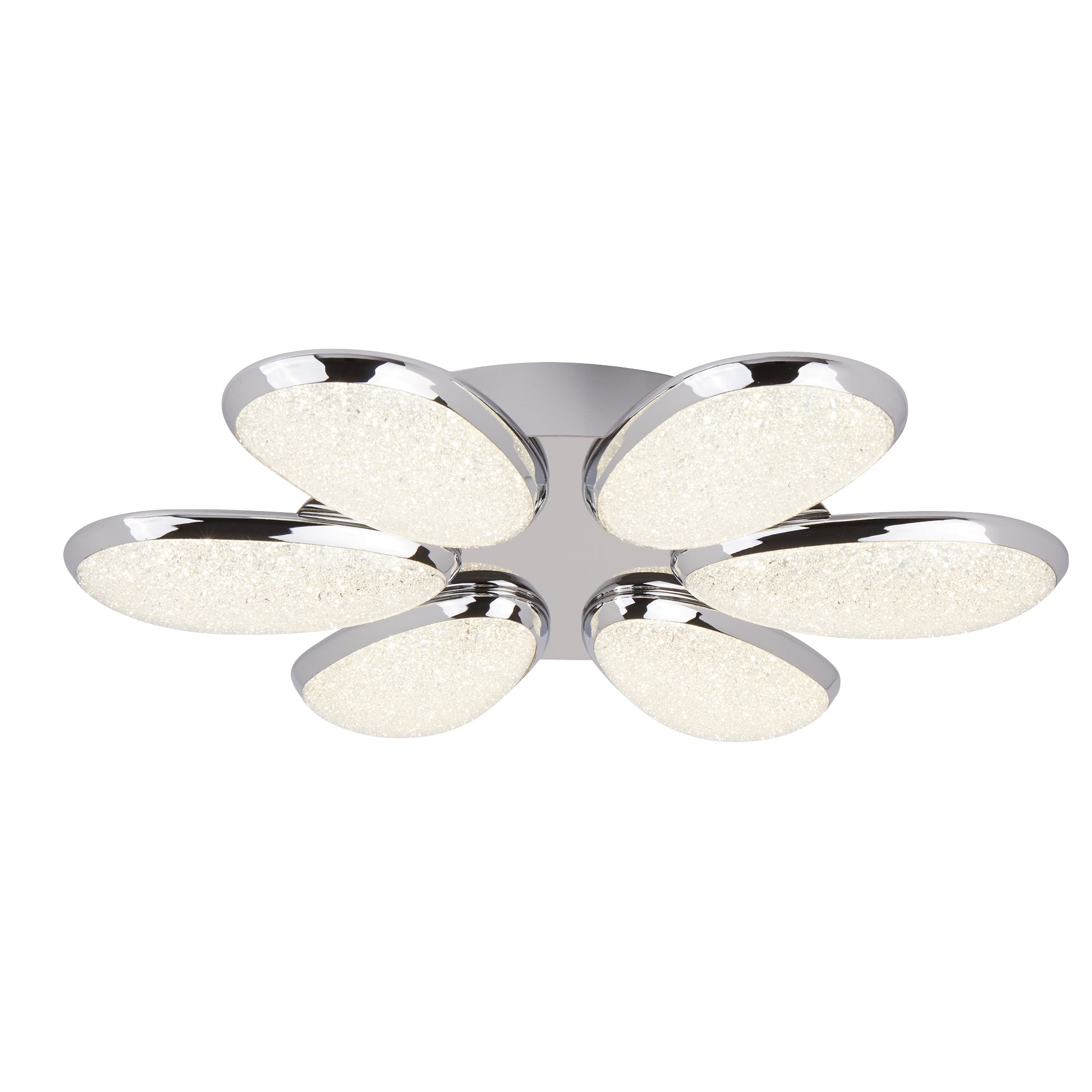 Searchlight 6216-6CC Lori LED 6Lt Flush - Chrome & Crushed Ice Effect ...