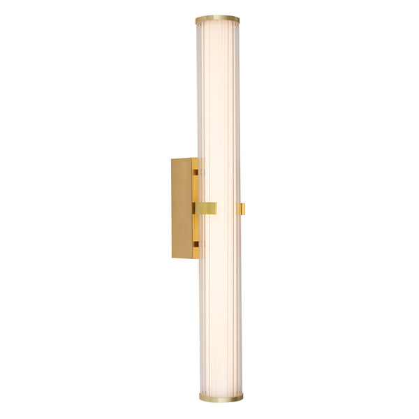 Searchlight 63126-1GO Clamp Wall Light - Gold Metal, Ribbed Clear & Opal Glass