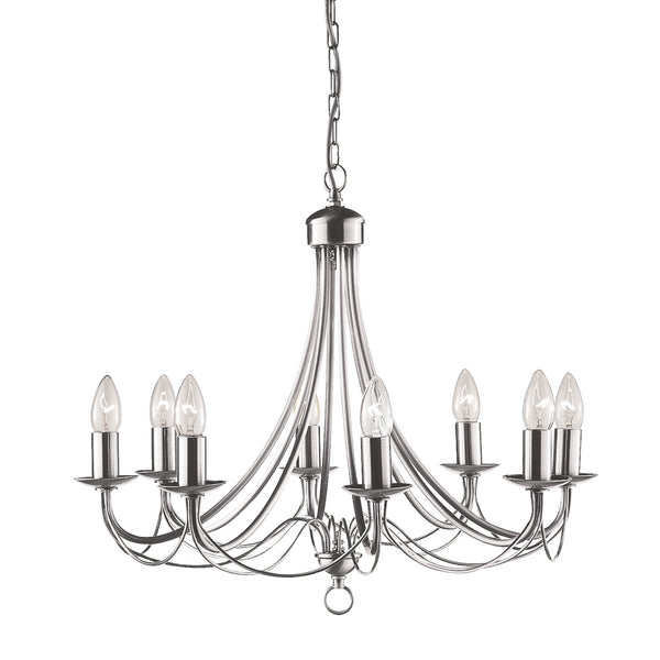 Searchlight 6348-8SS Maypole 8Lt Pendant - Satin Silver Metal