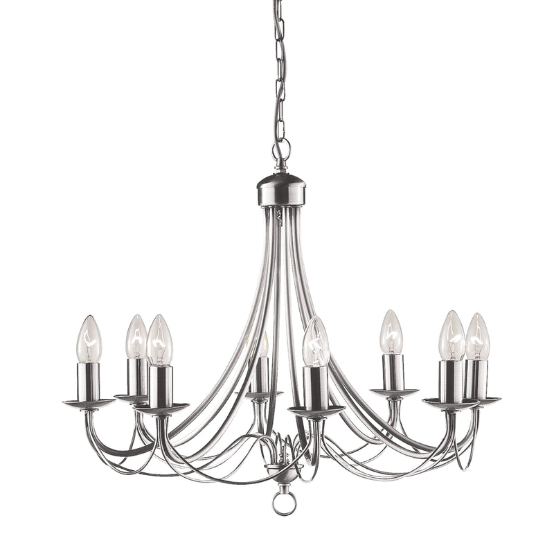 Searchlight 6348-8SS Maypole 8Lt Pendant - Satin Silver Metal