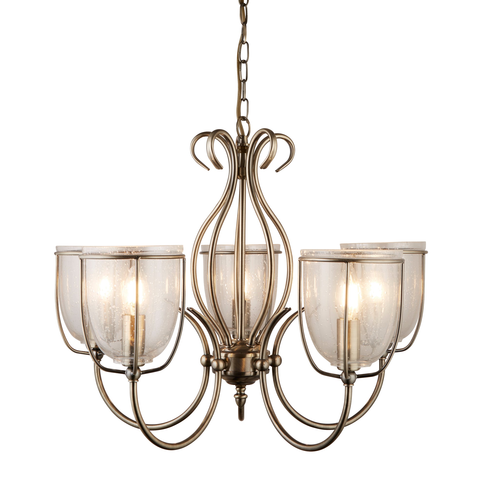 Searchlight 6355-5AB Silhouette 5Lt Pendant - Antique Brass Metal ...