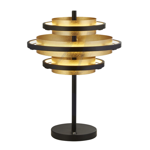 Searchlight 6357BG Hive 3Lt Table Lamp - Black Metal & Gold Leaf