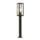Searchlight 6441-900BK Box Outdoor Post - Black Metal & Clear Glass