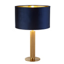 Searchlight 65721AZ London Table Lamp - Knurled Brass & Navy Velvet Shade