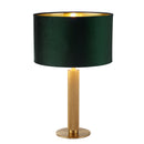Searchlight 65721GR London Table Lamp - Knurled Brass & Green Velvet Shade