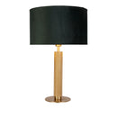 Searchlight 65721GR London Table Lamp - Knurled Brass & Green Velvet Shade