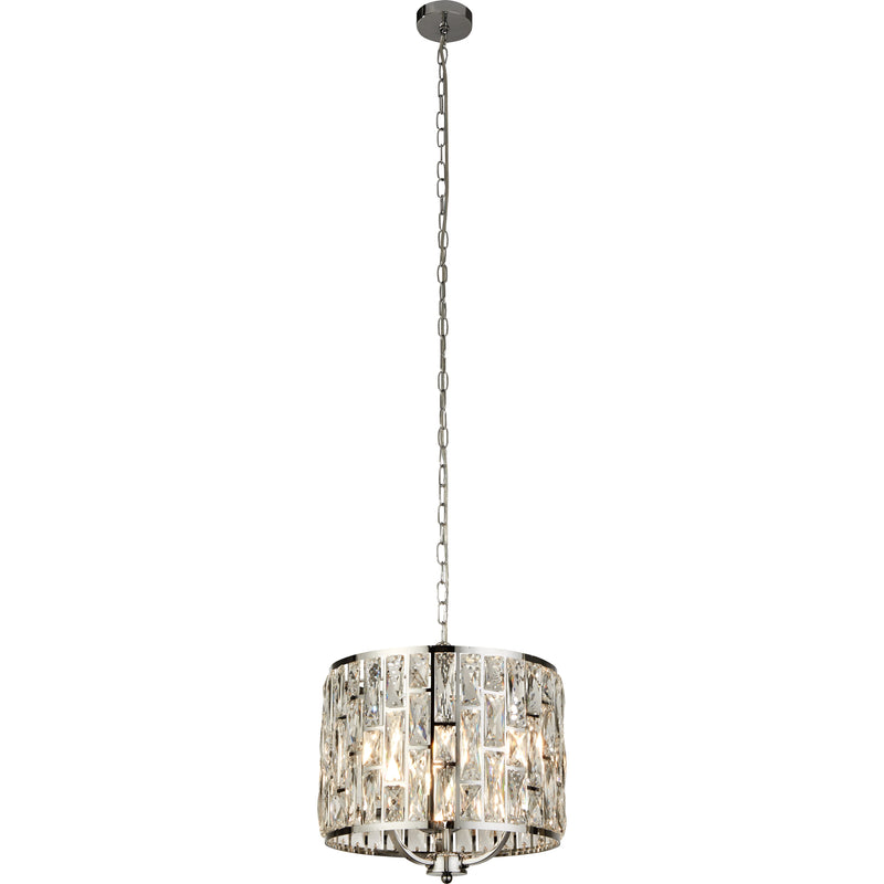 Searchlight 6583-3CC Bijou  3Lt Pendant - Chrome Metal & Crystal Glass