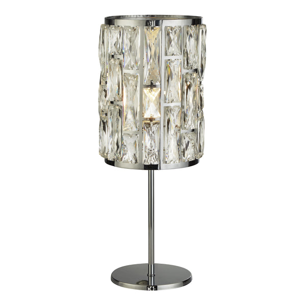 Searchlight 6584CC Bijou Table Lamp - Chrome Metal & Crystal Glass