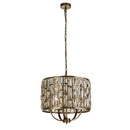 Searchlight 6585-5AB Bijou 5Lt Pendant - Antique Brass Metal & Champagne Glass