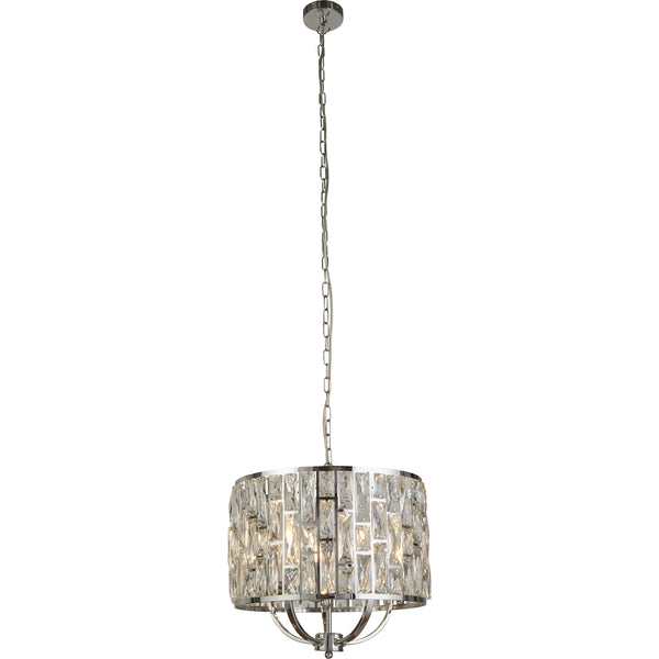 Searchlight 6585-5CC Bijou  5Lt Pendant - Chrome Metal & Crystal Glass