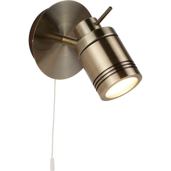 Searchlight 6601AB Samson Spotlight Wall Light - Antique Brass Metal