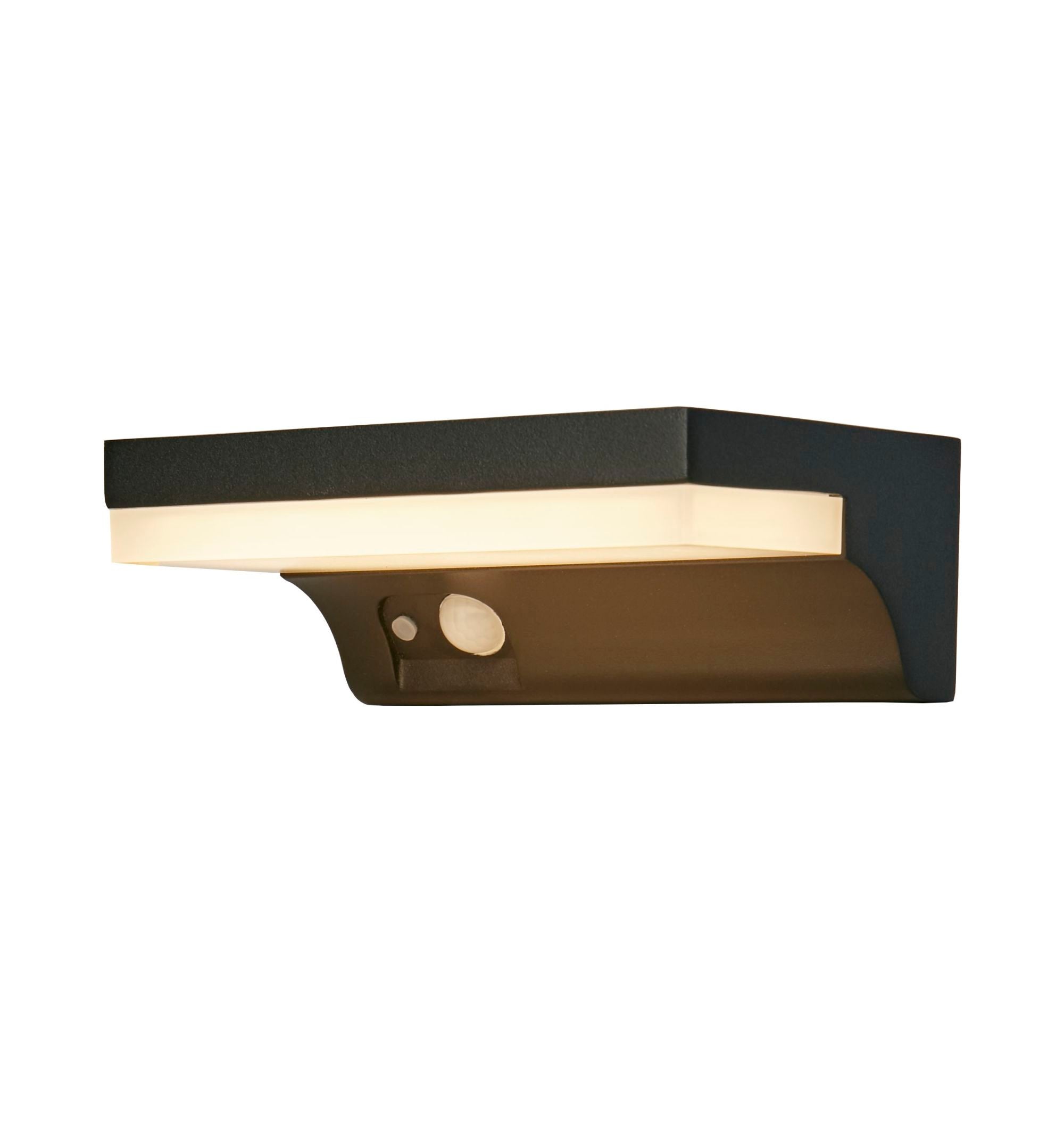 Searchlight 67417BK Solar Outdoor Wall Light - Black Metal & White ...
