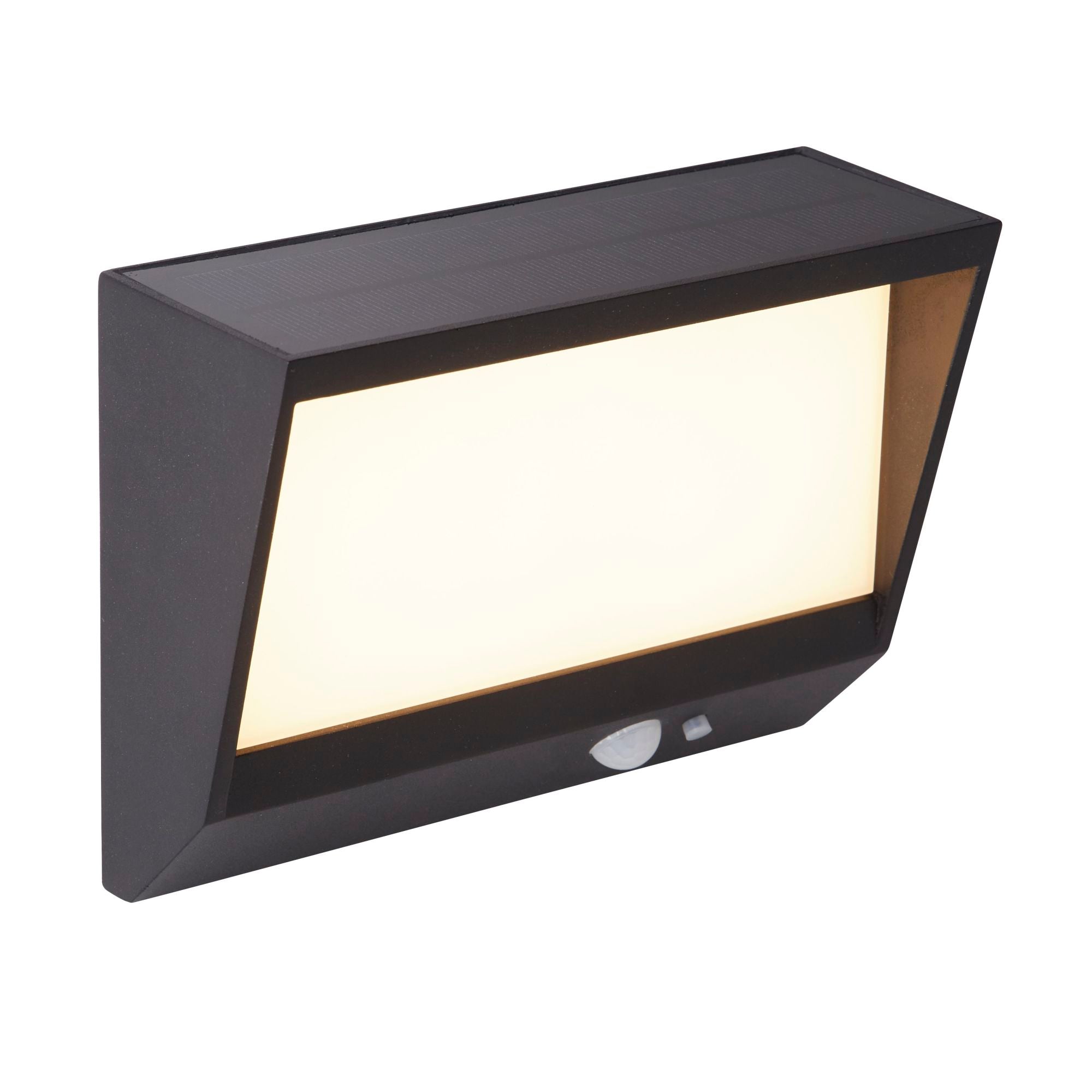 Searchlight 67418BK Solar Outdoor Wall Light - Black Metal & White ...