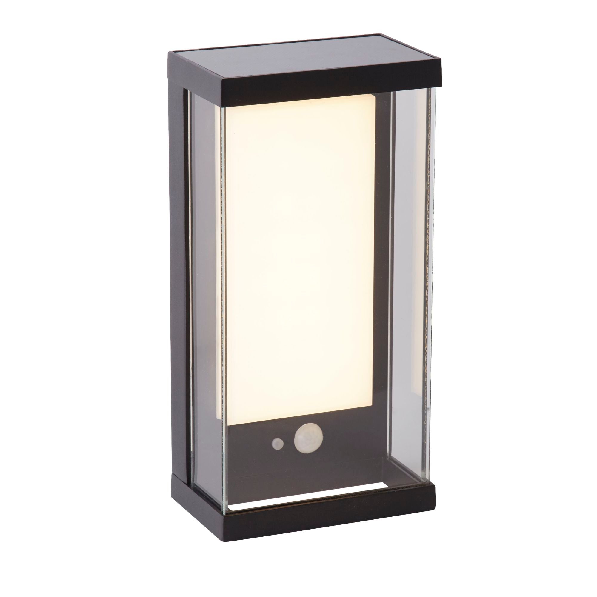 Searchlight 67419BK Solar Outdoor Wall Light - Black Metal & White ...