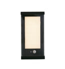 Searchlight 67419BK Solar Outdoor Wall Light - Black Metal & White Polycarbonate