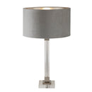 Searchlight 67521GY Scarborough Table Lamp - Crystal, Satin Nickel & Grey Velvet