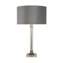 Searchlight 67521GY Scarborough Table Lamp - Crystal, Satin Nickel & Grey Velvet