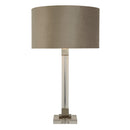Searchlight 67521TA Scarborough Table Lamp-Crystal, Satin Nickel & Taupe Velvet - Searchlight - Falcon Electrical UK