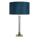 Searchlight 67521TE Scarborough Table Lamp - Crystal, Satin Nickel & Teal Velvet - Searchlight - Falcon Electrical UK