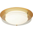 Searchlight 6830-38GO Bathroom Flush LED Light, 38cm - Gold With Glass Halo Ring