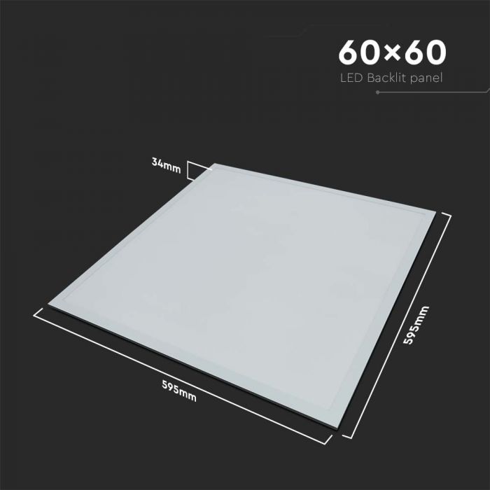 V-Tac VT-6436 CCT 36W Square LED BACKLIT PANEL 595x595MM 3 SWITCH CCT 120LM/W - V-TAC - Falcon Electrical UK