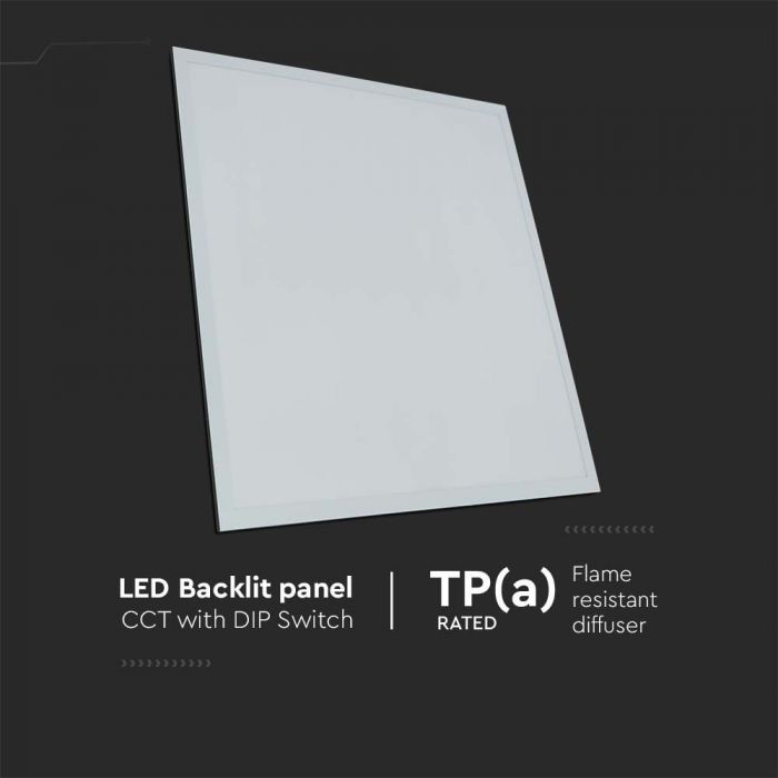 V-Tac VT-6436 CCT 36W Square LED BACKLIT PANEL 595x595MM 3 SWITCH CCT 120LM/W - V-TAC - Falcon Electrical UK