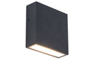 Lutec 5104002012 gemini xf ip54 integrated led wall light in matt black 800 lumen 3000k