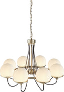 Searchlight 7098-8AB Sphere  8Lt Pendant - Antique Brass Metal & Opal Glass