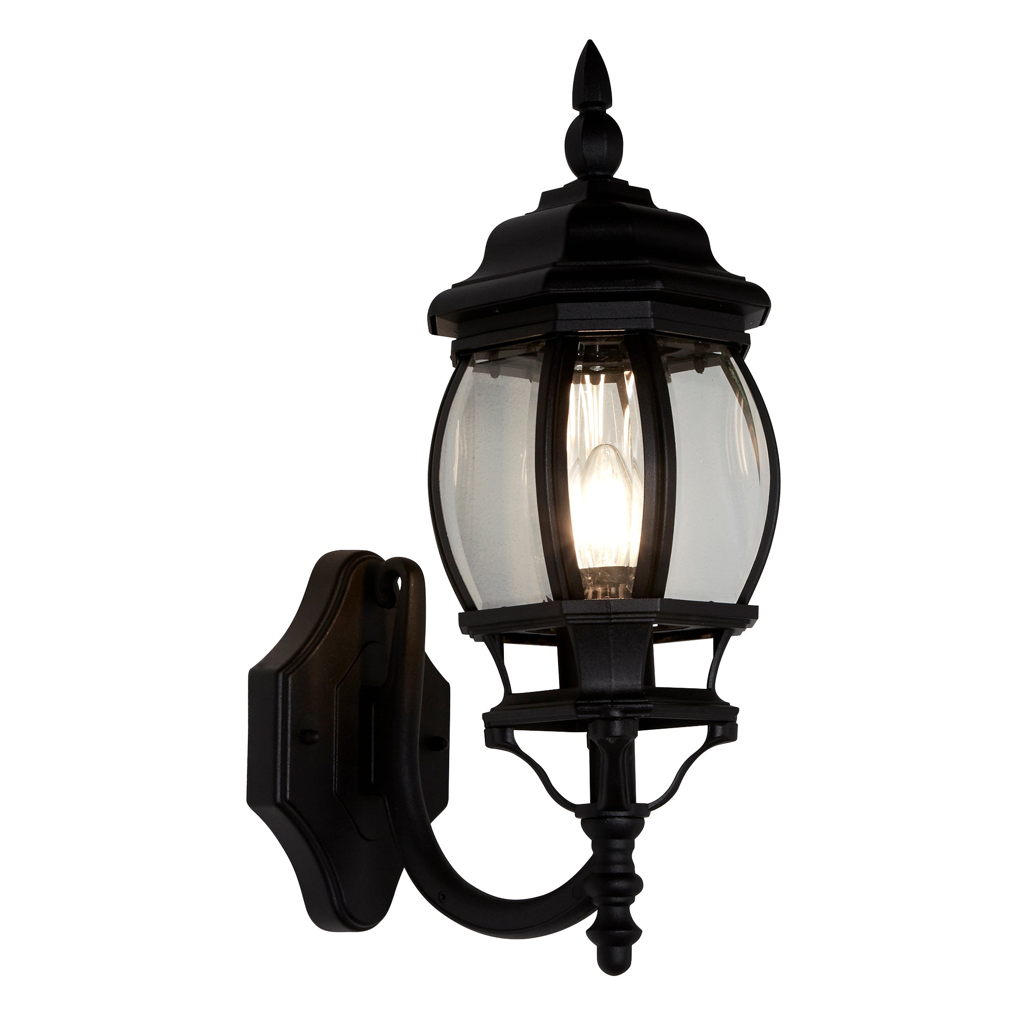 Searchlight 7144-1 Bel Aire Outdoor Wall Light - Black Metal & Clear ...