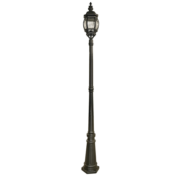 Searchlight 7174 Bel Aire 221cm Outdoor Post  -  Silk Black & Glass, IP23