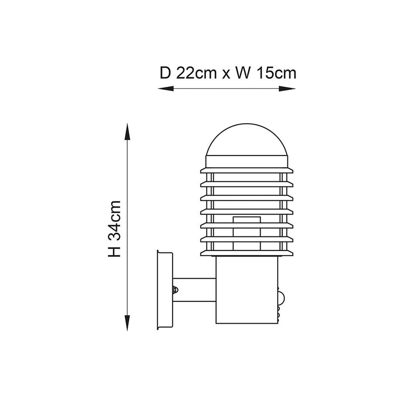 Endon 72381 Louvre PIR 1lt Wall - Endon - Falcon Electrical UK