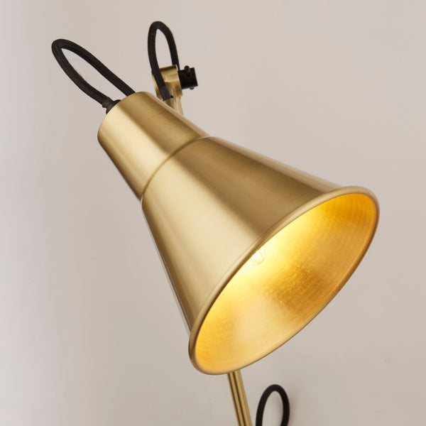 Searchlight 7403PB Swing Arm Wall Light - Brass Metal