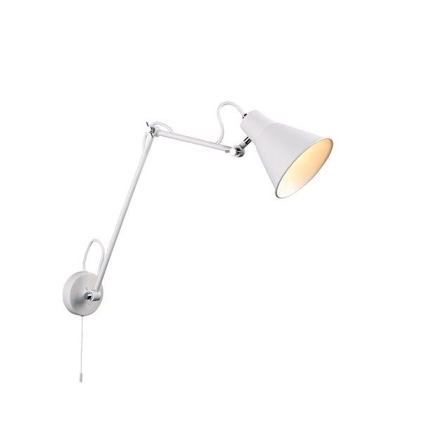Searchlight 7403WH Swing Arm Wall Light - White