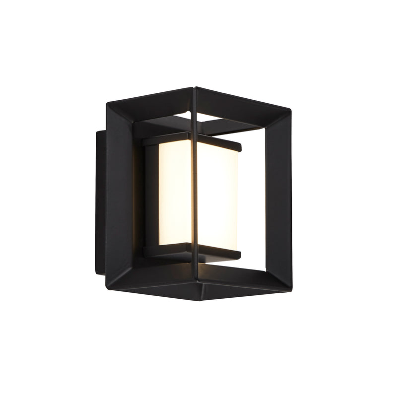 Searchlight 74303-1BK Chaplin Wall Light - Black Metal & Opal Acrylic