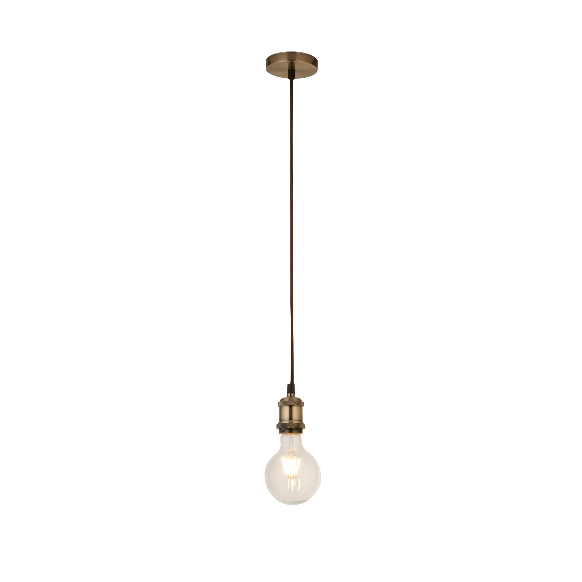 Searchlight 7461AB Antique Brass 1Lt Cable Suspension - 1.5m Brown ...