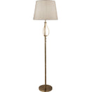 Searchlight 7485AB Vegas Floor Light- Antique Brass Metal & Cream Hessian Shade