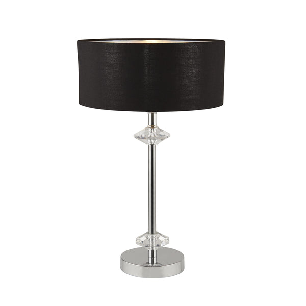 Searchlight 7651CC Ontario Table Lamp - Chrome & Black Shade