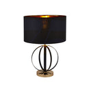 Searchlight 8072BGO Hazel Table Lamp - Black & Gold Metal & Black Shade