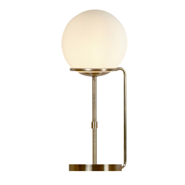 Searchlight 8092AB Sphere  Table Lamp  - Antique Brass Metal & Opal Glass