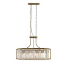 Searchlight 8095-5AB Victoria 5Lt Oval Pendant - Antique Brass & Clear Crystal - Searchlight - Falcon Electrical UK