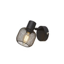 Searchlight 81201-1BK Meshy Cage Spotlight Wall Light - Black Metal