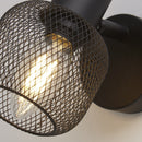 Searchlight 81201-1BK Meshy Cage Spotlight Wall Light - Black Metal