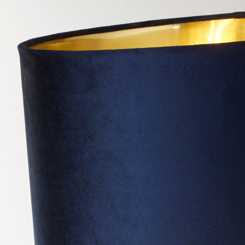 Searchlight 81214AZ Whitby Table Lamp - Antique Brass Metal & Navy Velvet Shade