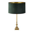 Searchlight 81214GR Whitby Table Lamp - Antique Brass Metal & Green Velvet Shade