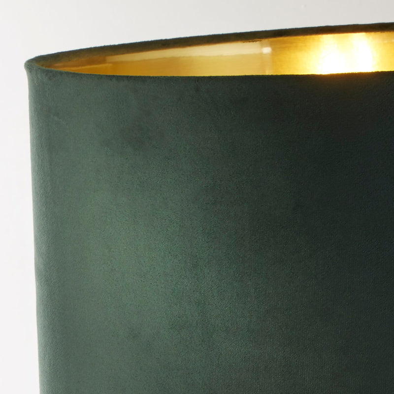 Searchlight 81214GR Whitby Table Lamp - Antique Brass Metal & Green Velvet Shade