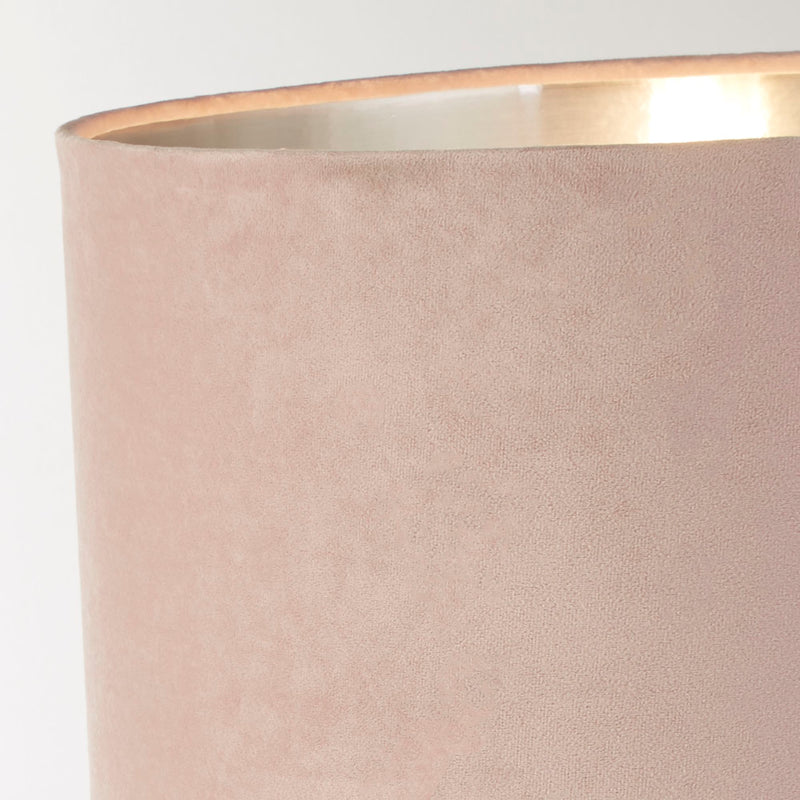 Searchlight 81214PI Whitby Table Lamp - Chrome Metal & Pink Velvet Shade