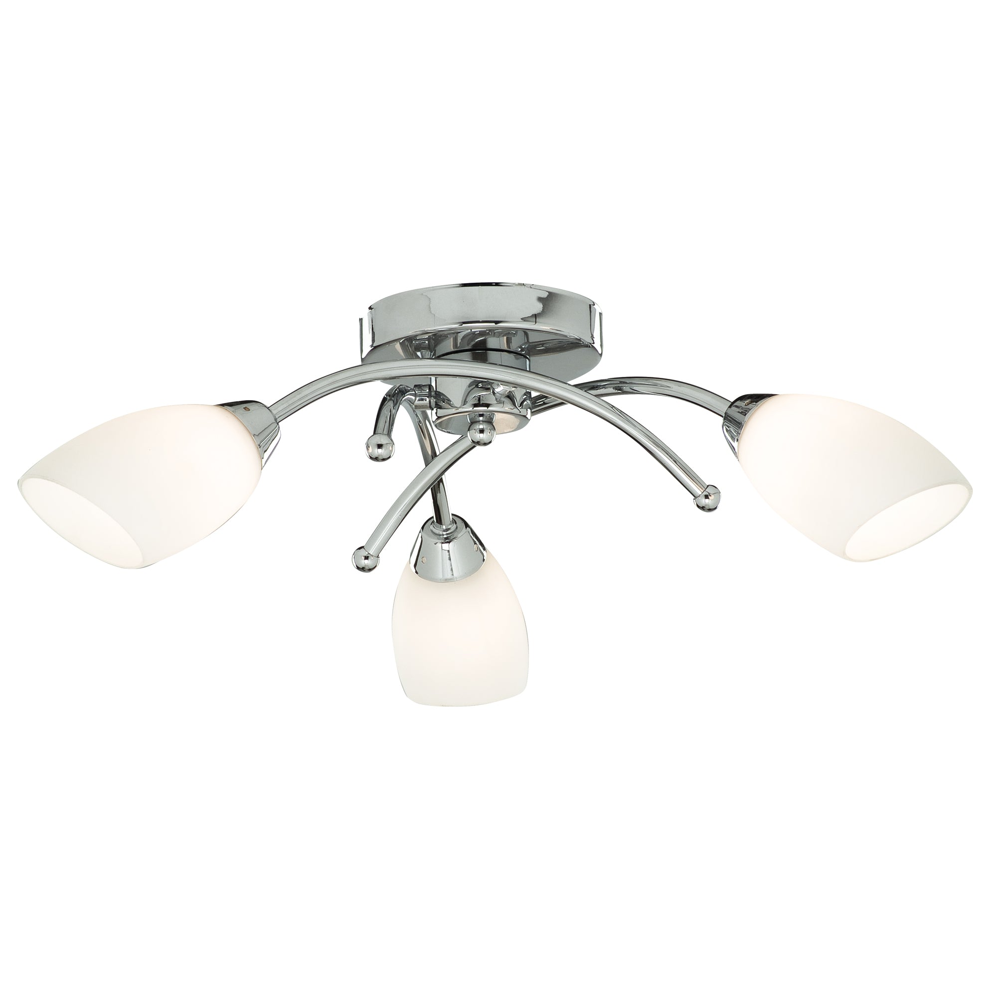 Searchlight 8183-3CC Opera 3Lt Flush -Chrome Metal & Opal Glass ...